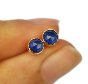Blue Sapphire 14K Gold Earrings