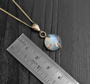 White Moonstone 14K Gold Necklace