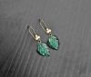 Emerald Leaf 14K Solid Gold Earrings
