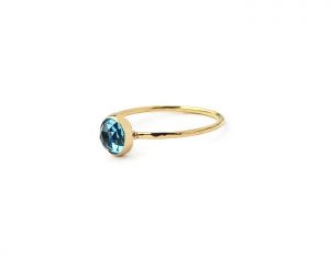 Swiss Blue Topaz 14 K Gold Ring