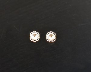 White Diamond 14K Gold Earrings