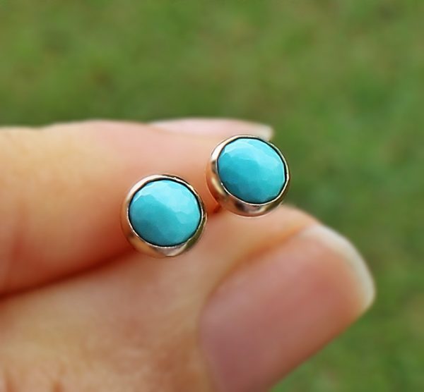 Turquoise 14K Solid Gold Earrings