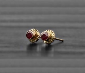 Ruby 14K Gold Earrings