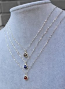 6 mm Garnet, Lapis Lazuli, Smoky Quartz Necklace