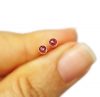 Tiny Ruby 14K Solid Gold Bezel Earrings]][]