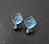 Aquamarine & Emerald 14K Earrings