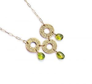 Peridot & 14k Gold Filled Disc Necklace