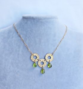Peridot & 14k Gold Filled Disc Necklace