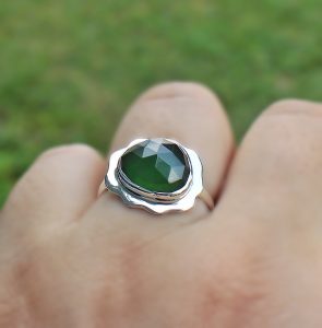 Serpentine Wavy Bezel 925 Ring