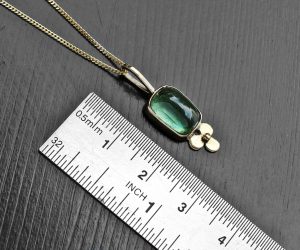 Green Tourmaline 14k Gold Pendant Necklace