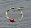 Ruby Disc Chain 14k Gold Filled Bracelet